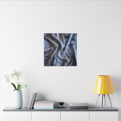 Silk Drape Winter Canvas Art | Japandi Earthy Design