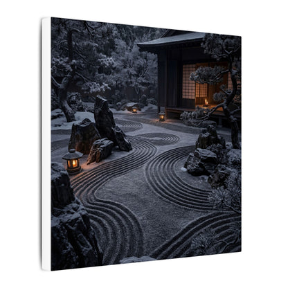 Candlelight Rock Garden Canvas Art - Dark Japandi Fukinsei
