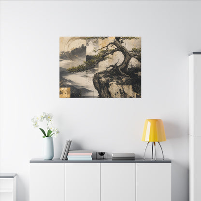 Golden Hour Pine Tree Canvas Art - Japandi Datsuzoku
