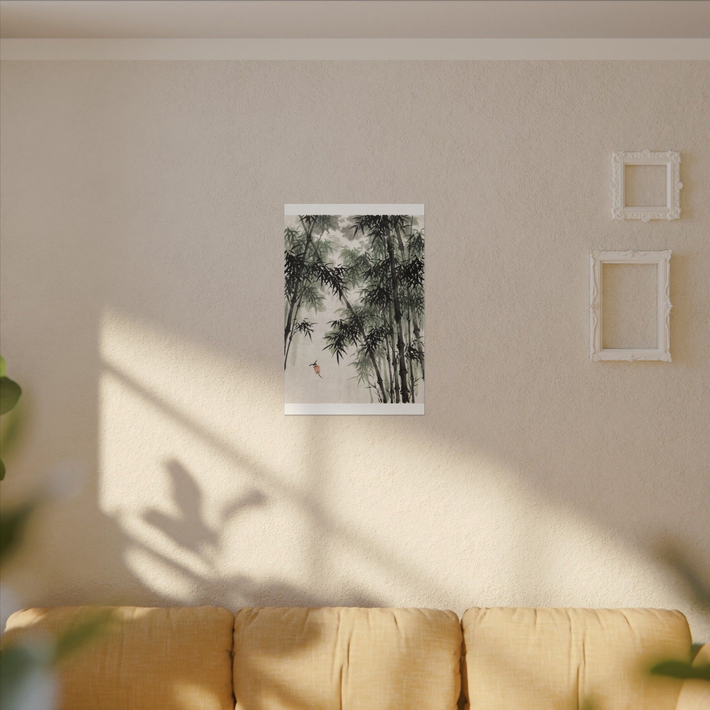 Zen Bamboo Grove in Overcast | Sumi E Canvas Art