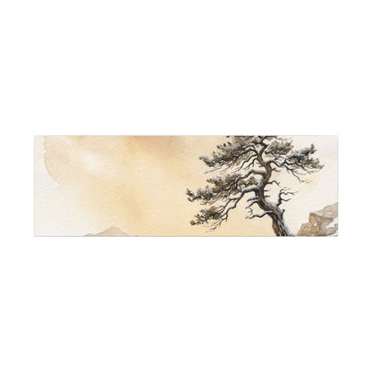 Pine Tree Canvas Art | Winter Japandi Watercolor Art