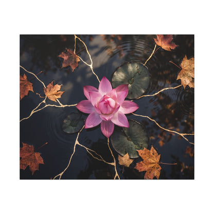 Ma Lotus Flower Canvas Art - Kintsugi Gold Vein