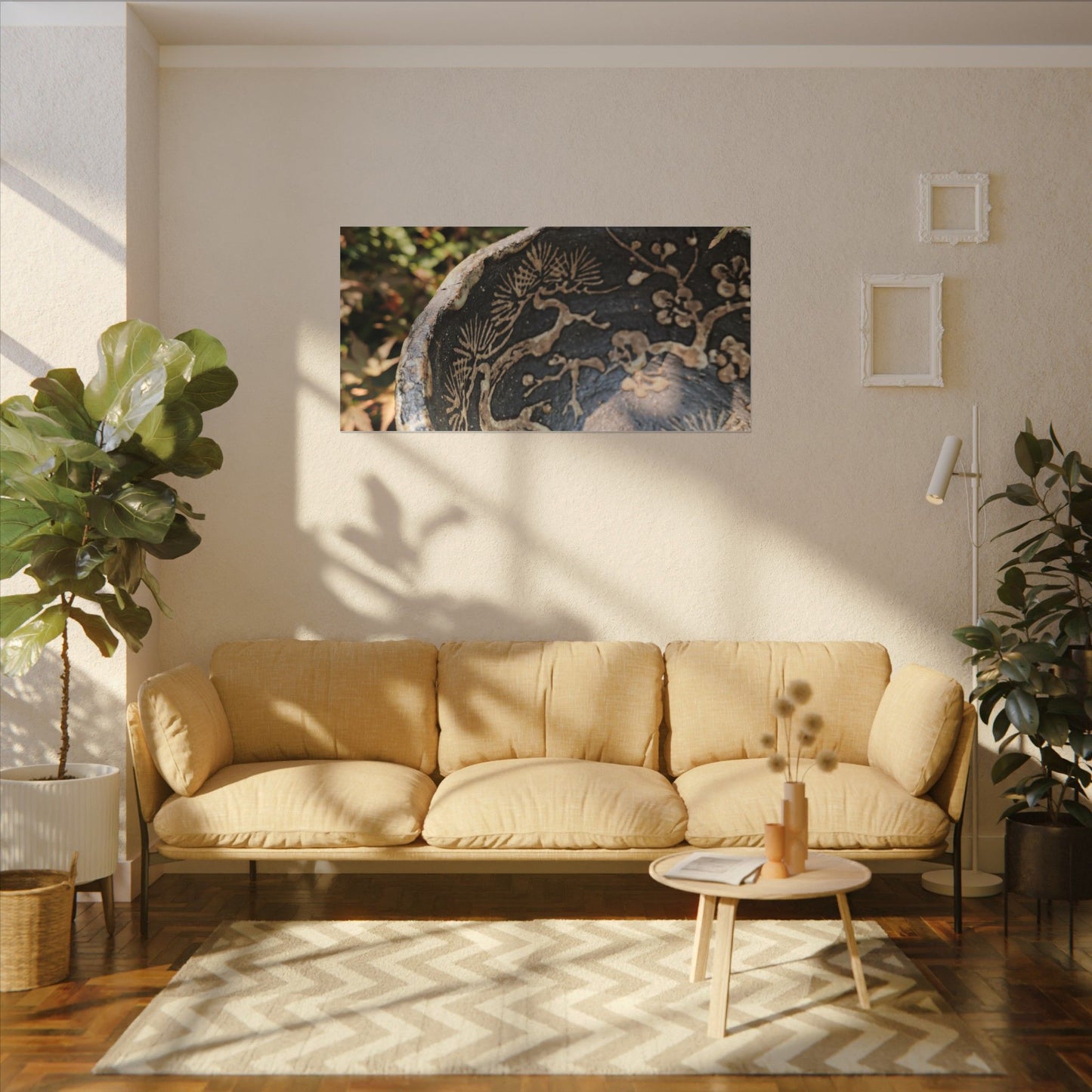 Ceramic Bowl Canvas Art | Summer Japandi Japanese Pattern Art