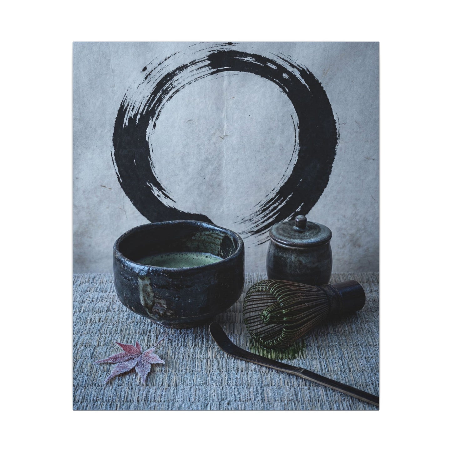 Tea Ceremony Canvas Art | Winter Zen Enso Art