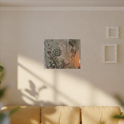 Datsuzoku Fern Unfurling Canvas Art - Japandi Texture