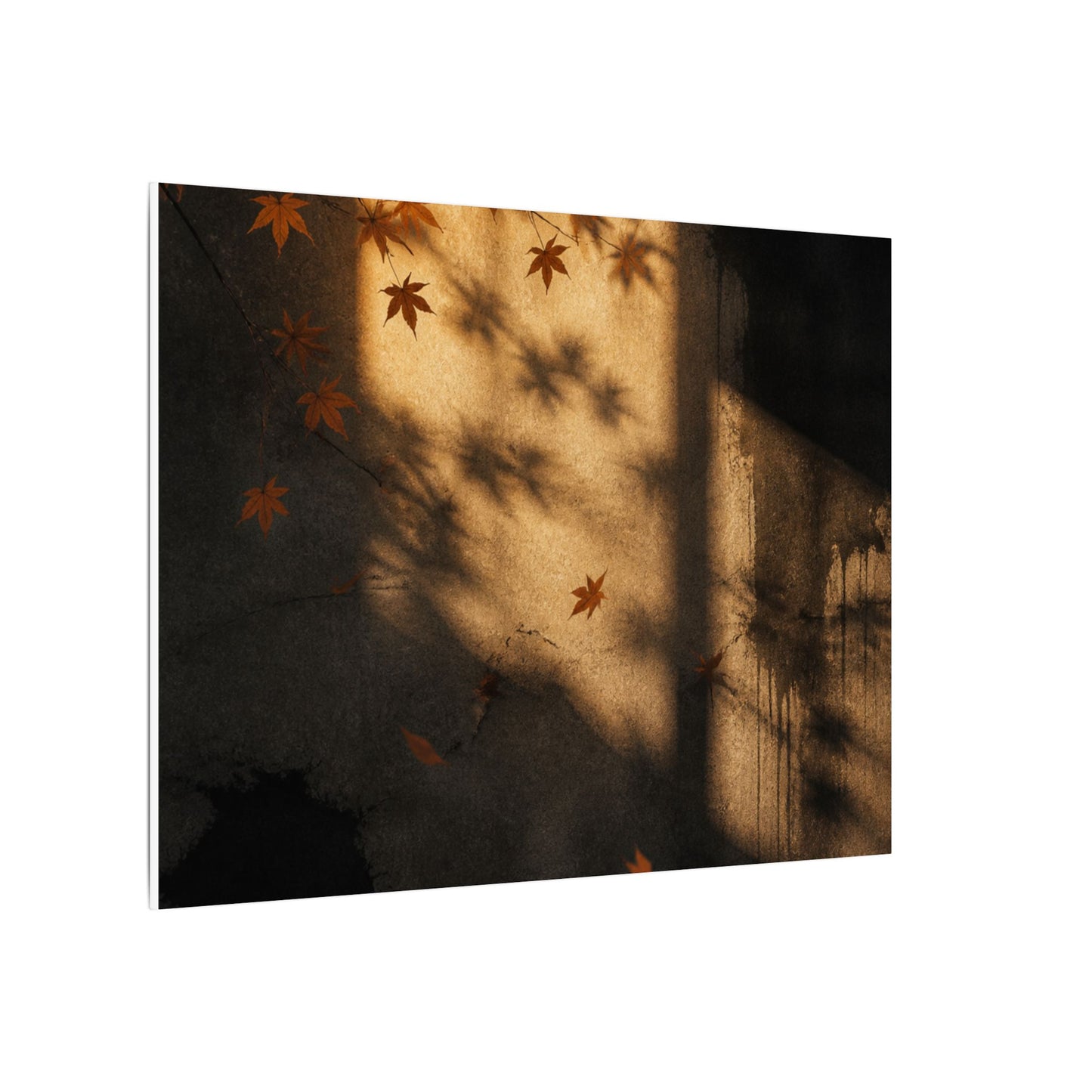 Shadow Play Canvas Art | Autumn Dark Japandi Charcoal Ink Art