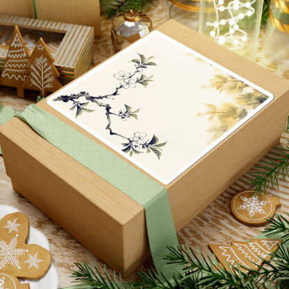 Golden Hour Cherry Blossom Sticker - Zen Kanso Art Print