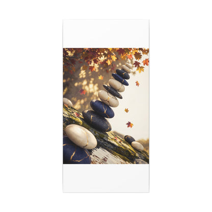 Ma River Stones Canvas Art - Kintsugi Gold Vein