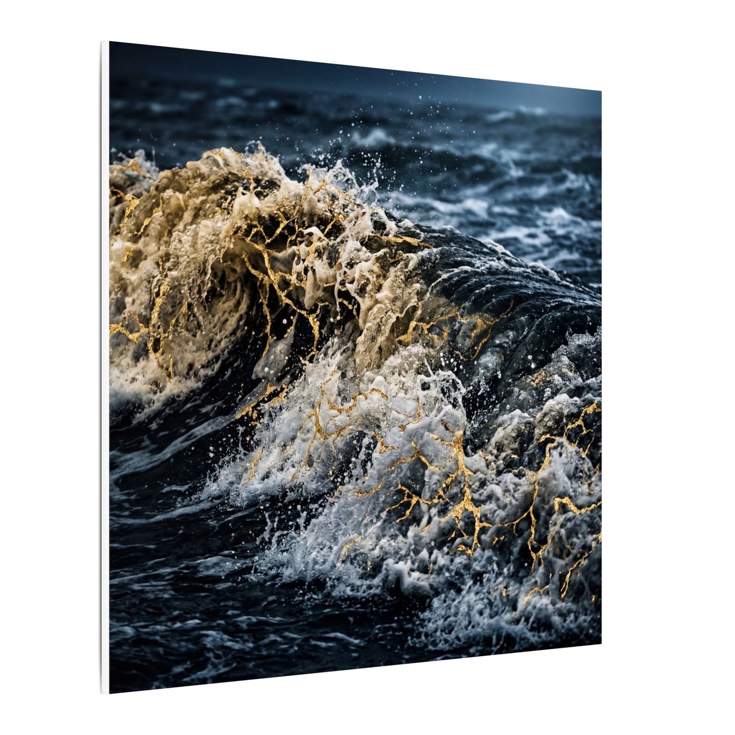 Ocean Wave Winter Canvas Art | Kintsugi Artful Design