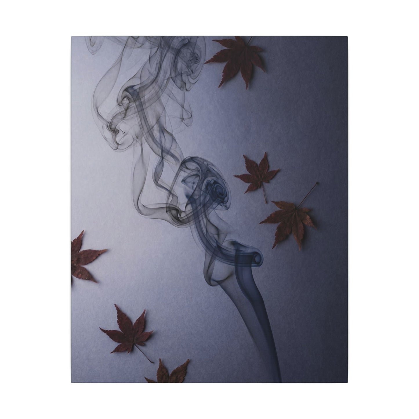 Dark Japandi Incense Smoke in Dawn | Moody Minimal Canvas Art