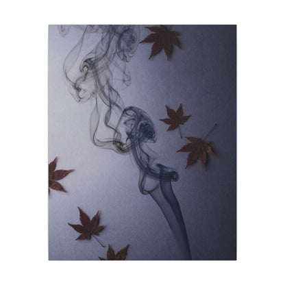 Dark Japandi Incense Smoke in Dawn | Moody Minimal Canvas Art