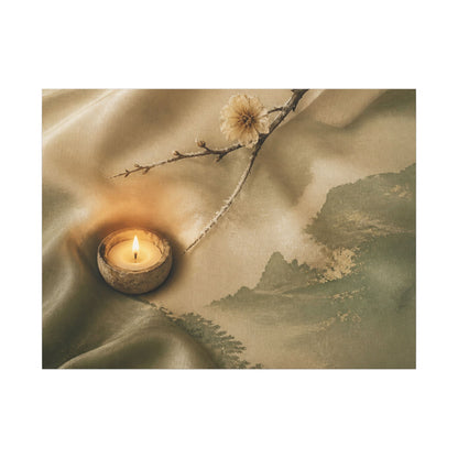 Silk Drape Japanese Pattern Canvas Art | Warm Japandi Art