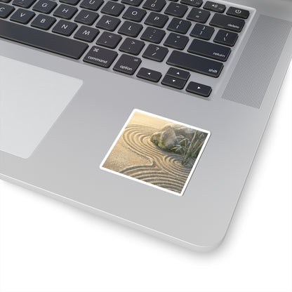 Peaceful Rock Garden Sticker - Ukiyo E Inspired Zen