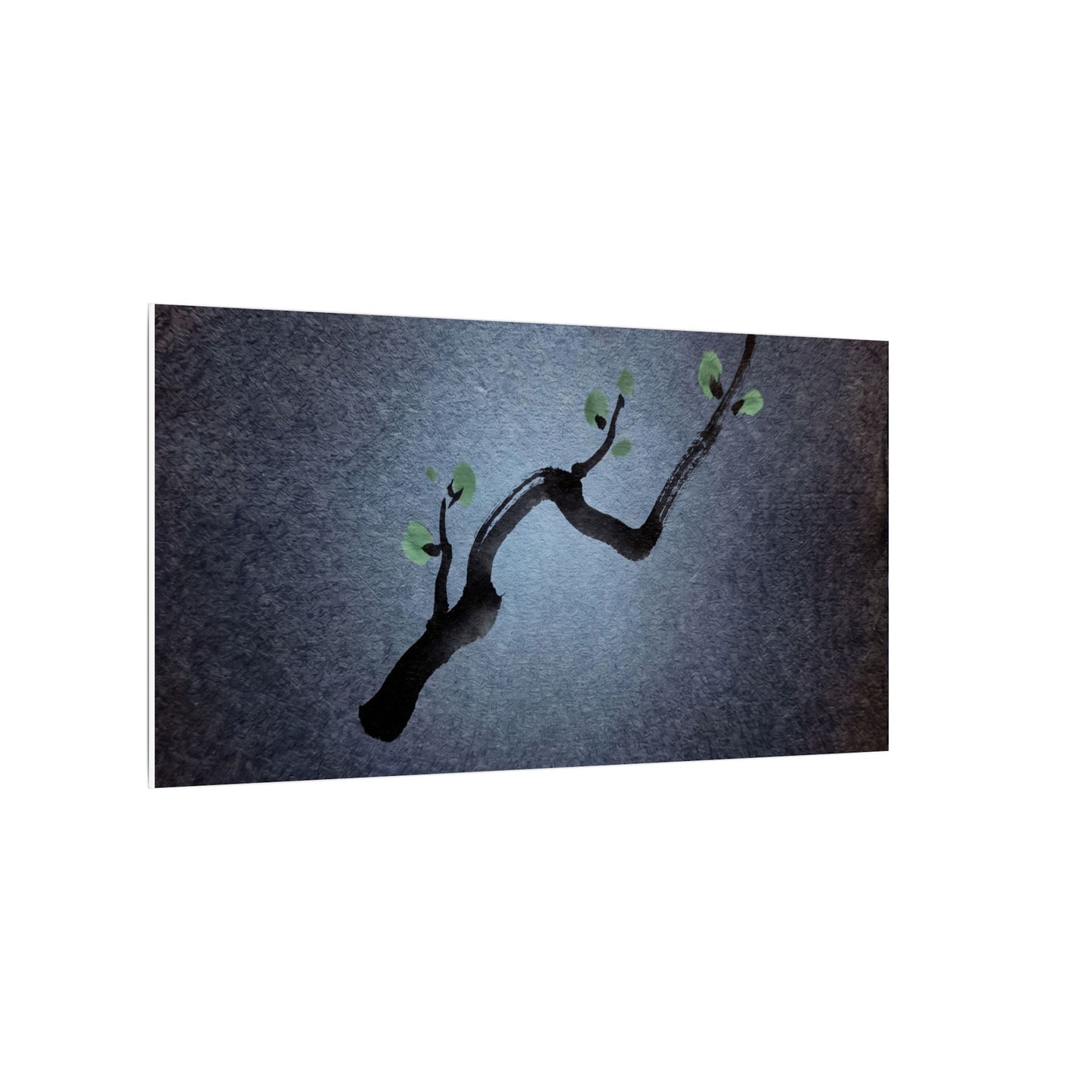 Ink Brushstroke Canvas Art | Spring Dark Japandi Moody Minimal Art