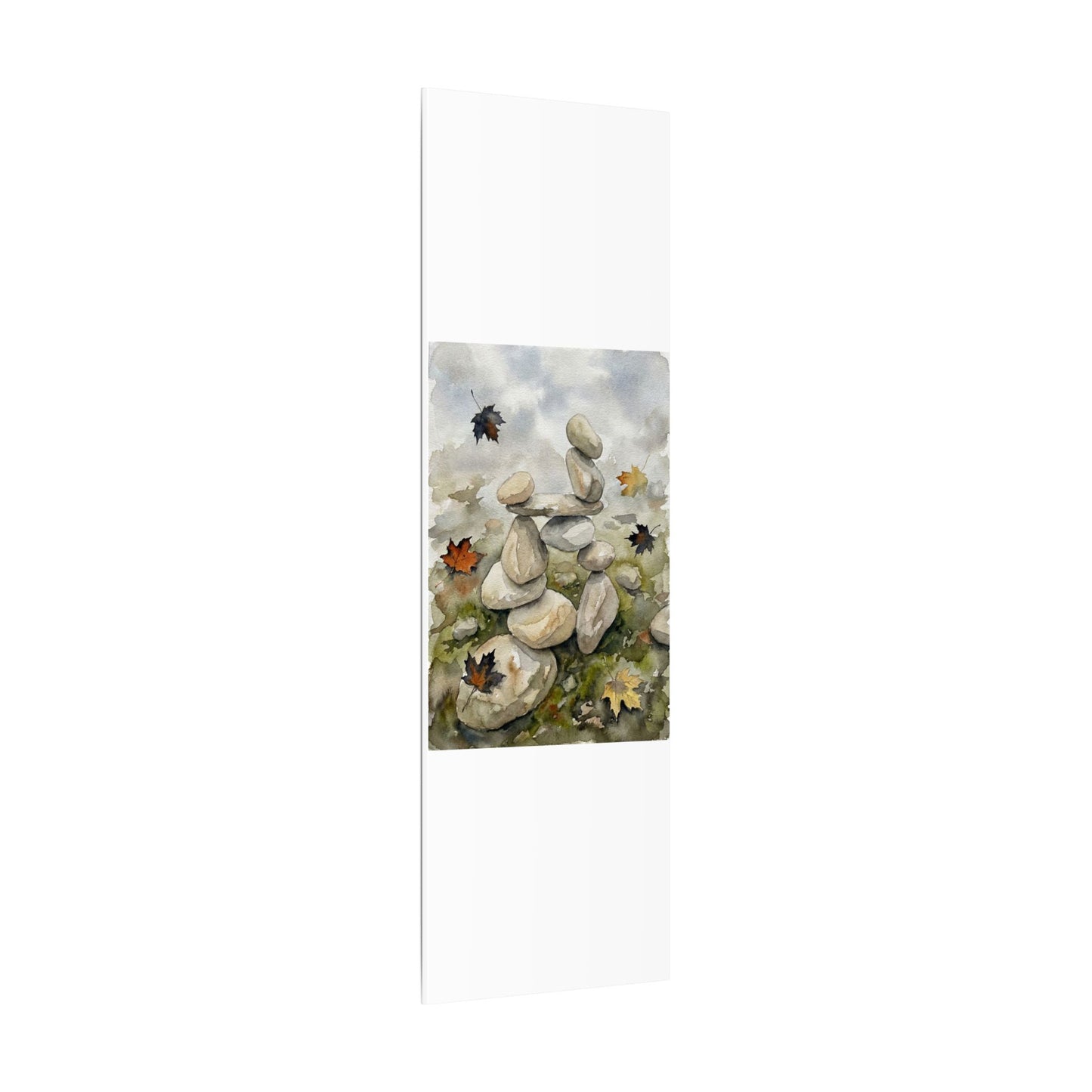 Overcast River Stones Canvas Art - Japandi Fukinsei
