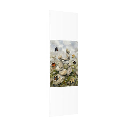 Overcast River Stones Canvas Art - Japandi Fukinsei