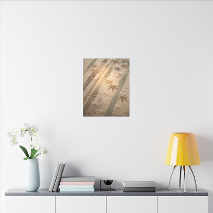 Autumn Bamboo Grove Japanese Pattern Canvas Art | Neutral Decor