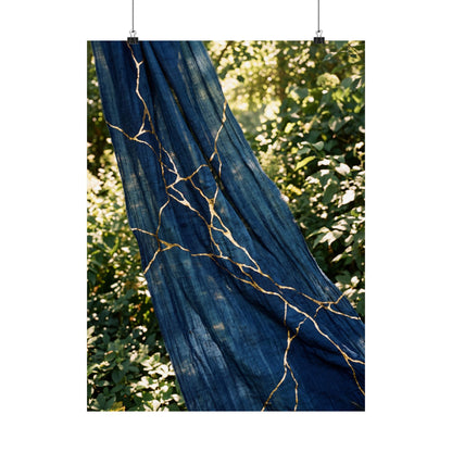 Silk Drape Wall Art Print | Summer Kintsugi Gold Repair Art Art Print