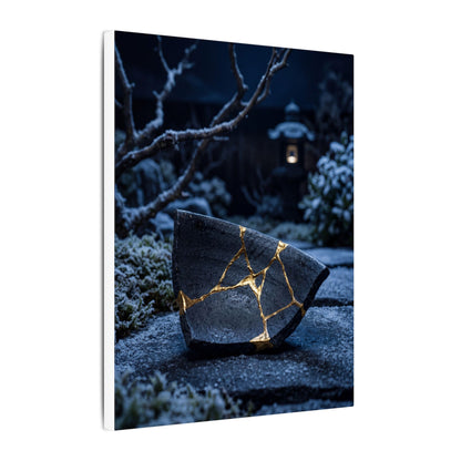 Moonlit Garden Winter Canvas Art | Kintsugi Artful Design