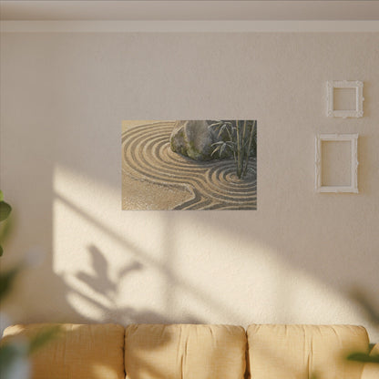 Rock Garden Winter Canvas Art | Zen Peaceful Design