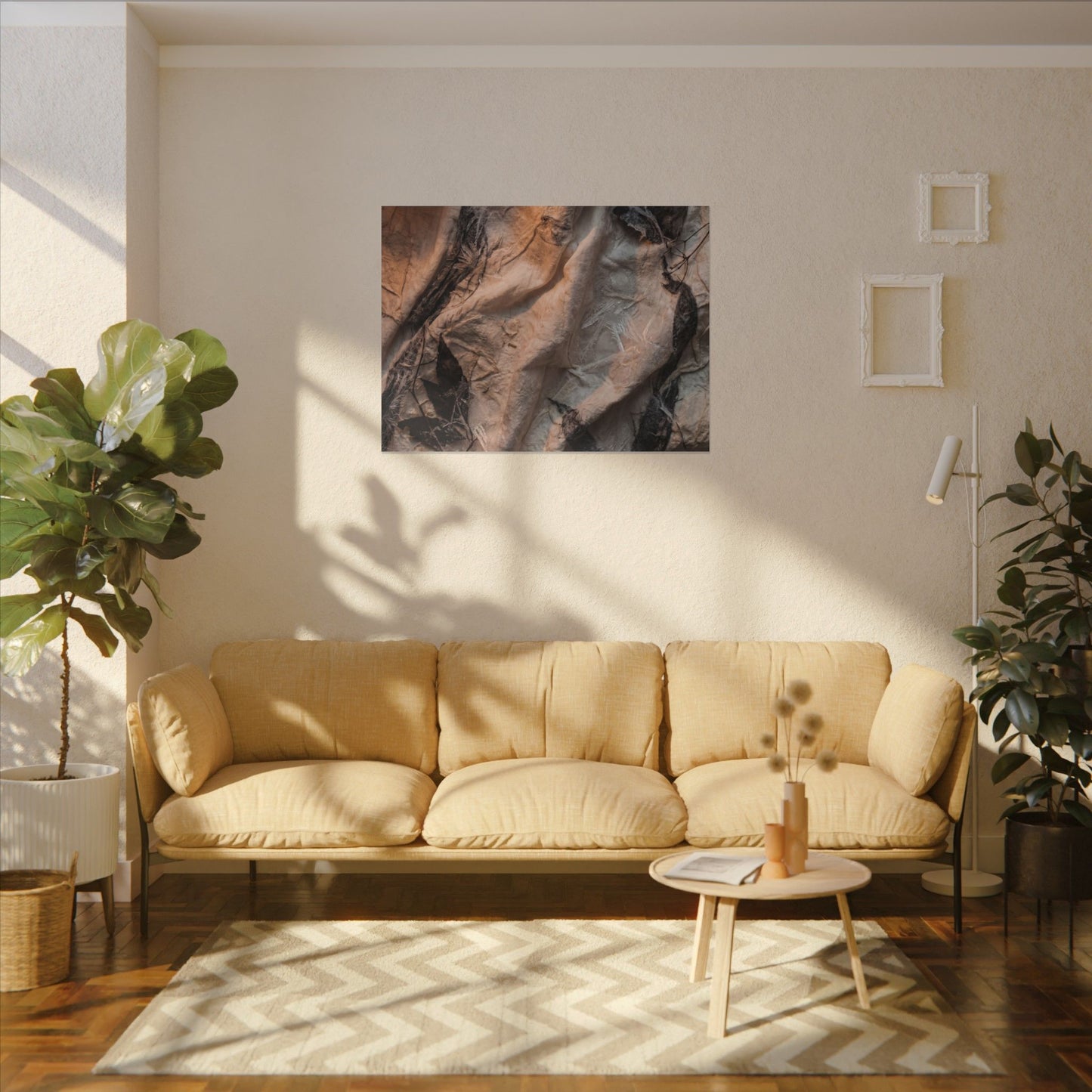 Candlelight Silk Drape Canvas Art - Japandi Mono No Aware