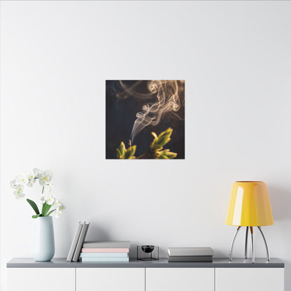 Golden Hour Incense Smoke Canvas Art - Dark Japandi Kanso
