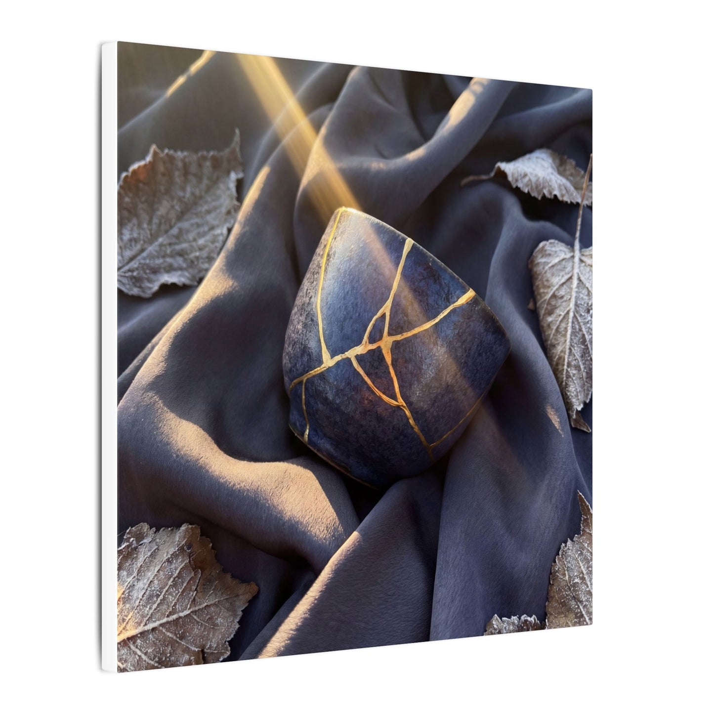 Winter Silk Drape Gold Repair Canvas Art | Artful Decor