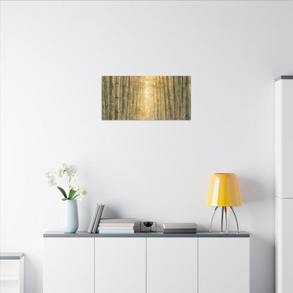 Bamboo Grove Winter Canvas Art | Japandi Elegant Design