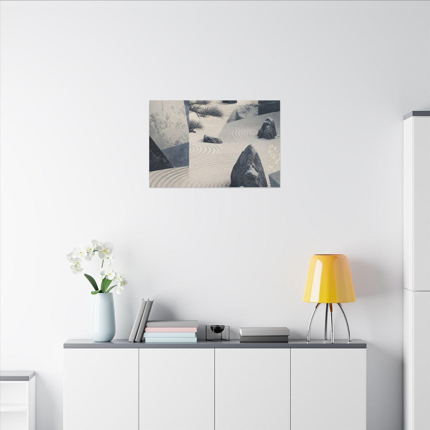 Seijaku Rock Garden Canvas Art - Zen Ukiyo E Inspired