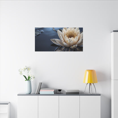 Beautiful Lotus Flower Canvas Art - Gold Vein Kintsugi