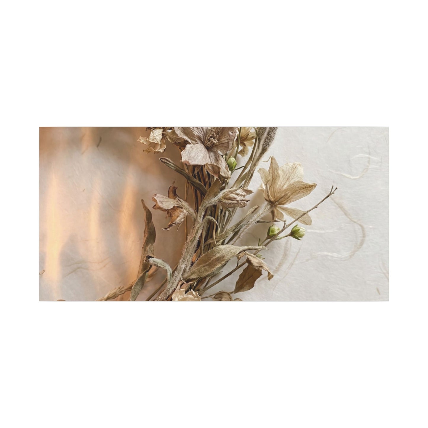 Dried Flowers Japanese Pattern Canvas Art | Neutral Japandi Art