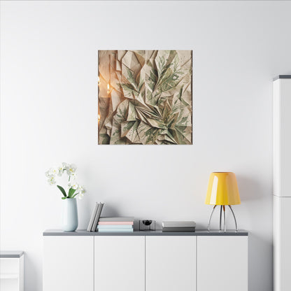 Japandi Paper Fold in Candlelight | Texture Canvas Art