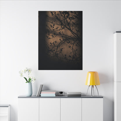 Dark Japandi Shadow Play in Golden Hour | Shadow Zen Canvas Art
