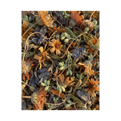 Spring Dried Flowers Japanese Pattern Wall Art Print | Warm Decor