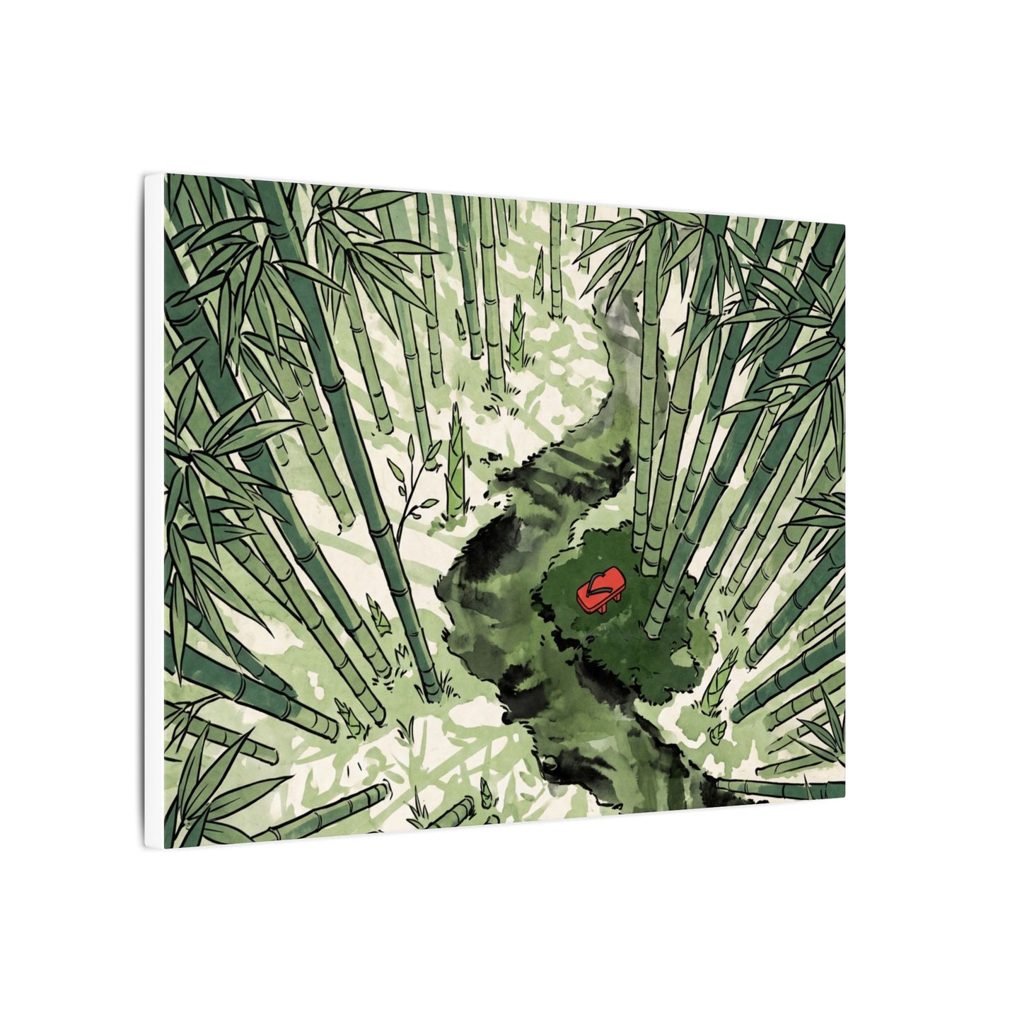 Peaceful Bamboo Grove Canvas Art - Ukiyo E Inspired Zen