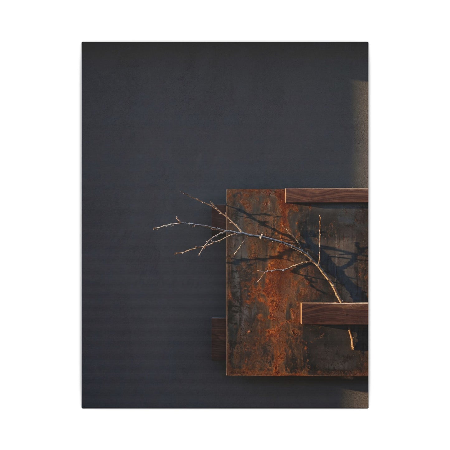 Ma Rust Patina Canvas Art - Dark Japandi Dark Texture