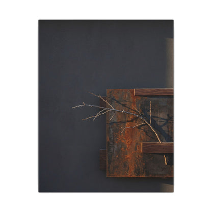 Ma Rust Patina Canvas Art - Dark Japandi Dark Texture