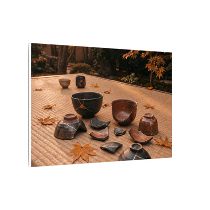 Golden Hour Tea Ceremony Canvas Art - Kintsugi Shibui