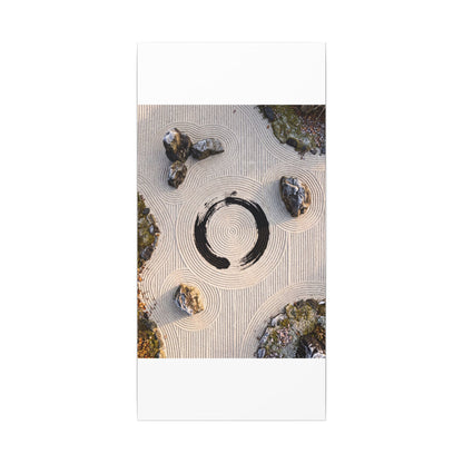 Rock Garden Canvas Art | Winter Zen Enso Art