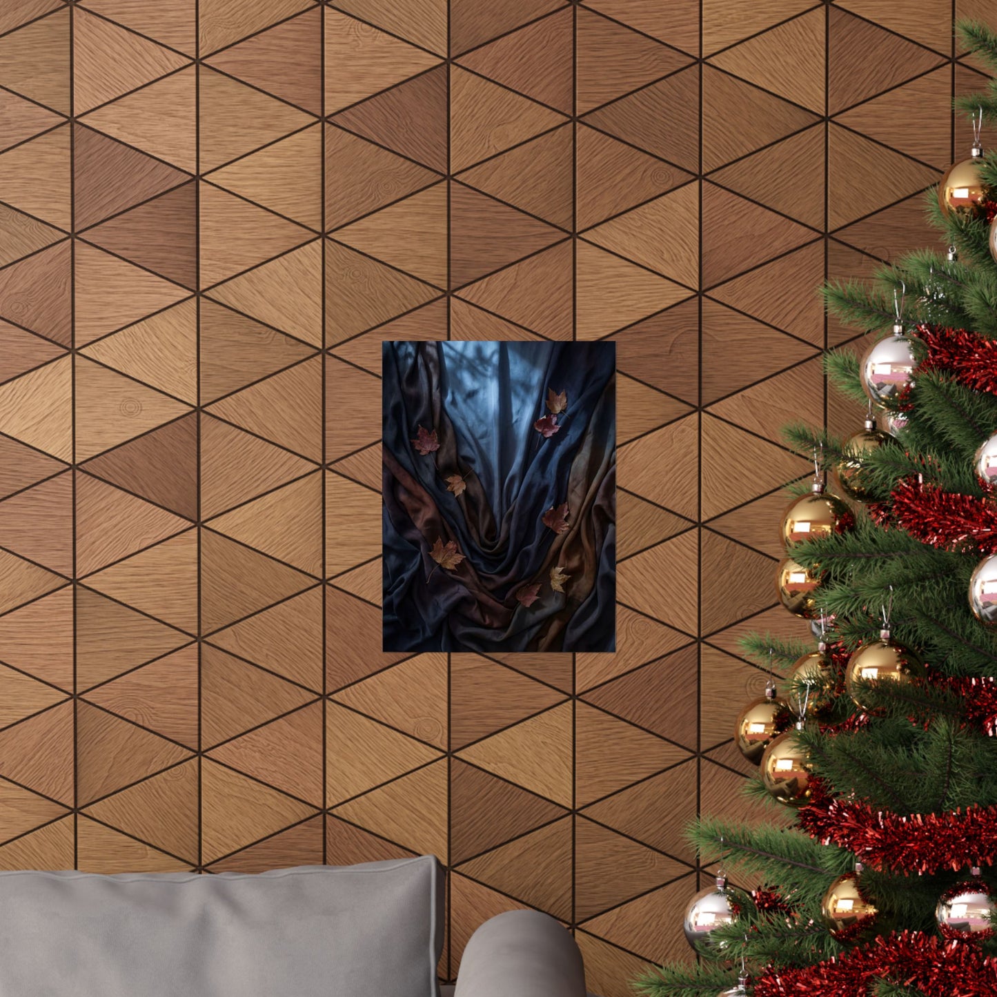 Silk Drape Autumn Wall Art Print | Dark Japandi Atmospheric Design