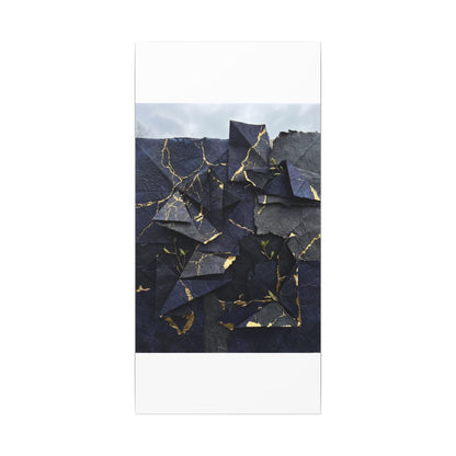 Beautiful Paper Fold Canvas Art - Crackle Gold Kintsugi