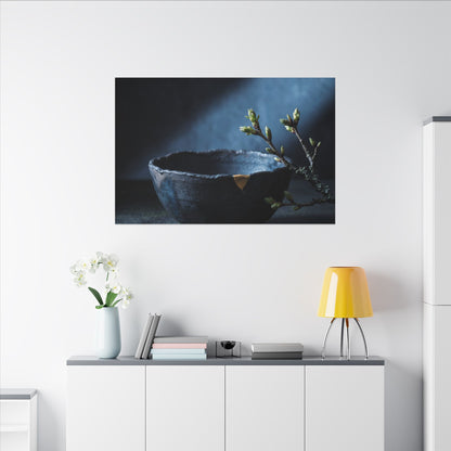 Sophisticated Ceramic Bowl Canvas Art - Shadow Zen Dark Japandi
