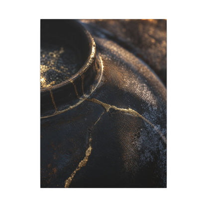 Kintsugi Rust Patina in Golden Hour | Broken Beauty Canvas Art