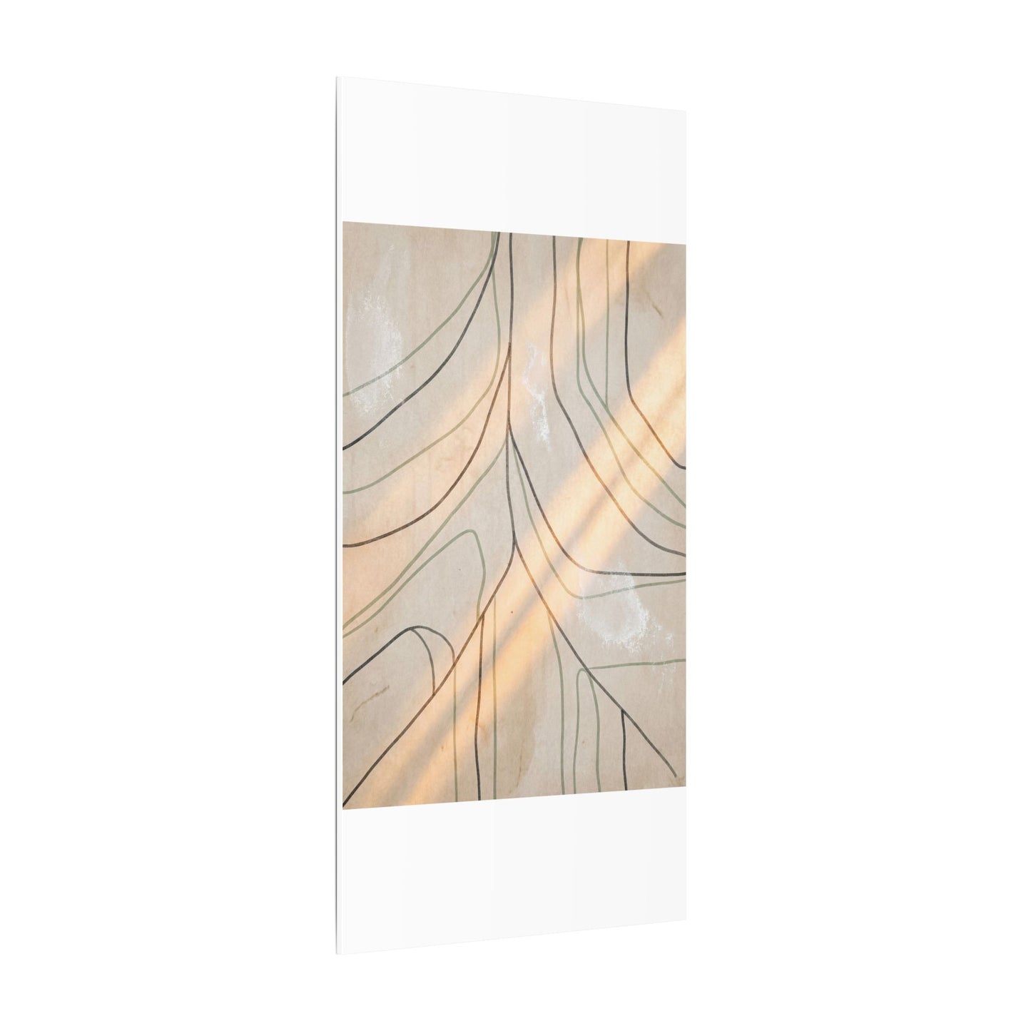 Shoji Screen Minimal Line Canvas Art | Warm Japandi Art