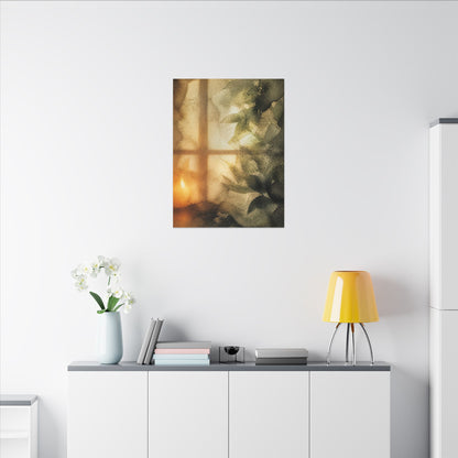 Cozy Shoji Screen Canvas Art - Watercolor Japandi
