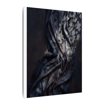 Seijaku Silk Drape Canvas Art - Dark Japandi Dark Texture