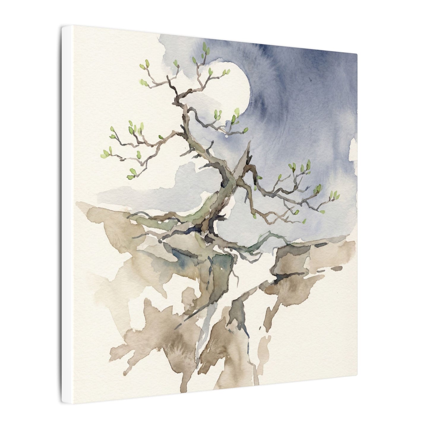 Moonlight Pine Tree Canvas Art - Japandi Ma