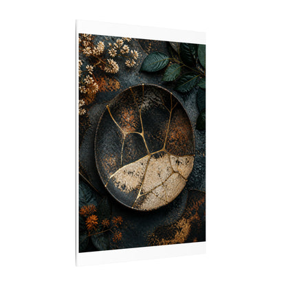 Kintsugi Rust Patina in Dawn | Gold Repair Canvas Art