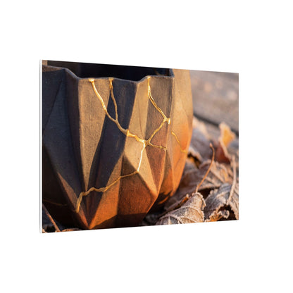 Paper Fold Gold Repair Canvas Art | Philosophical Kintsugi Art