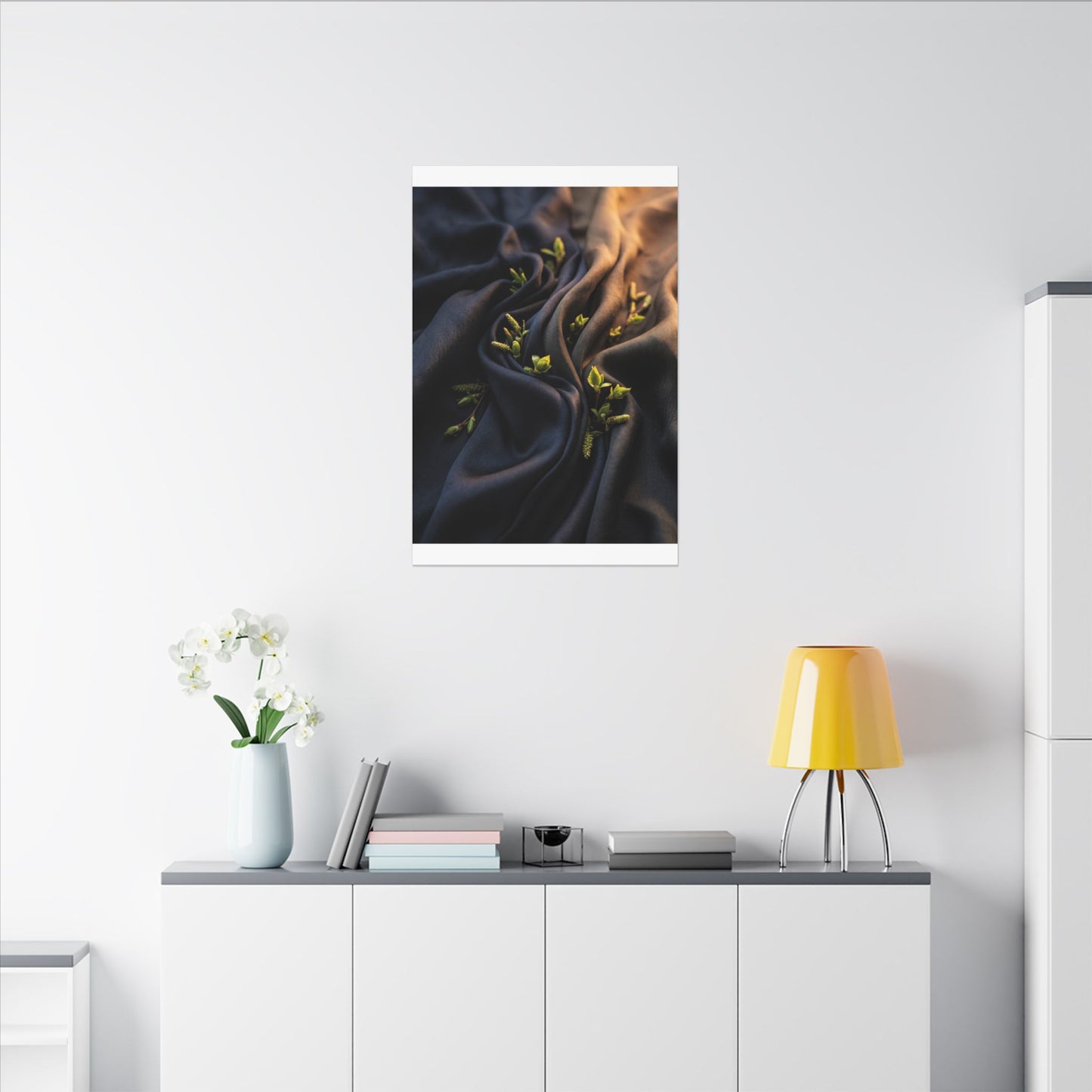 Spring Silk Drape Moody Minimal Canvas Art | Luxurious Decor
